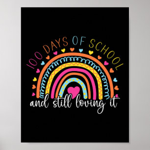 Regenboogstudent blij met 100 dagen schoolmeisje poster