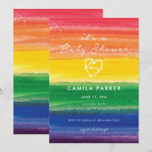 Regenboogtaart in vet kaart (Voorkant / Achterkant)