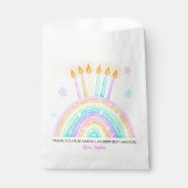 Regenboogtaart met kaarsen en sprinkles bedankzakje (Voorkant)