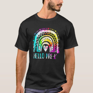 Regenboogteam voor K Hallo kinder leraar kleurstof T-shirt