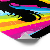 Regenboogtechniek Silhouette-kweekpaard Poster (Hoek)