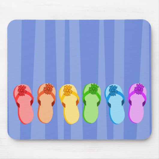RegenboogTeenslippers Muismat (Voorkant)