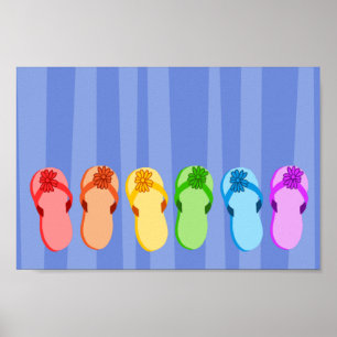 RegenboogTeenslippers Poster