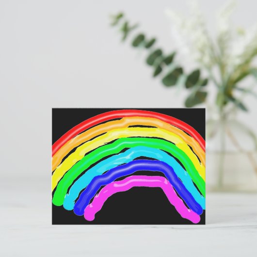Regenboogtekening Briefkaart (Staand voorkant)
