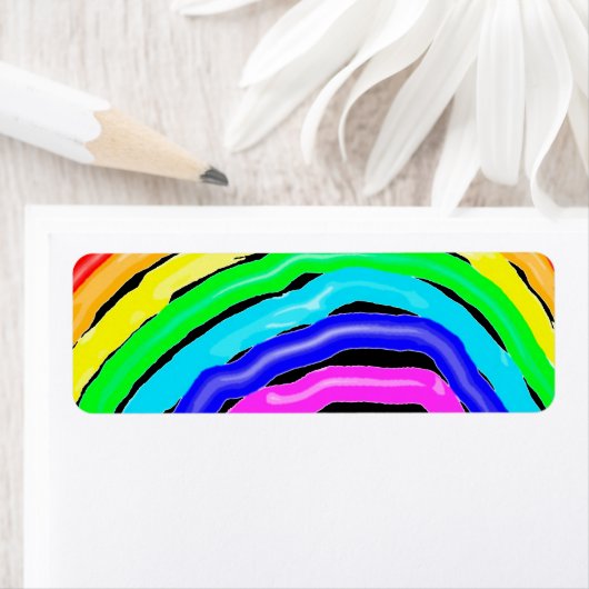 Regenboogtekening Etiket (Insitu)