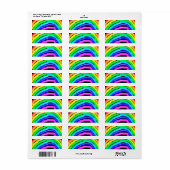 Regenboogtekening Etiket (Full Sheet)