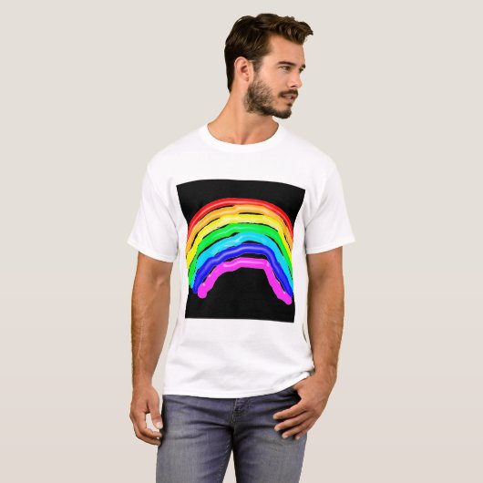 Regenboogtekening T-shirt (Voorkant volledig)