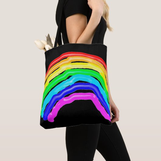 Regenboogtekening Tote Bag (Dichtbij)