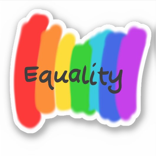 Regenboogtekst "Gelijkheid" Sticker (Voorkant)
