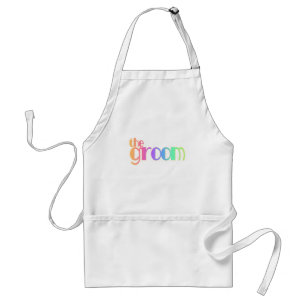 Regenboogtekst Groom T-shirts en cadeautjes Standaard Schort