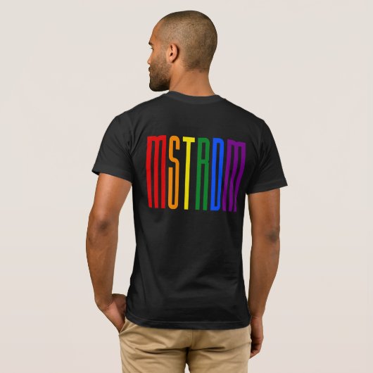 Regenboogtekst LGBTQ Amsterdam Gay Pride LGBT T-shirt (Achterkant volledig)