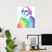 Regenboogtekst Shakespeare Poster (Thuiskantoor)