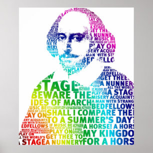 Regenboogtekst Shakespeare Poster