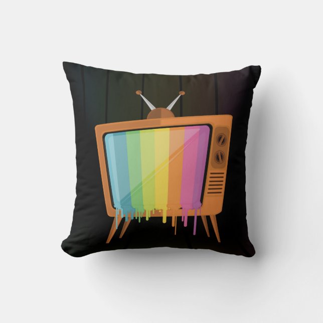 Regenboogtelevisie Kussen (Voorkant)