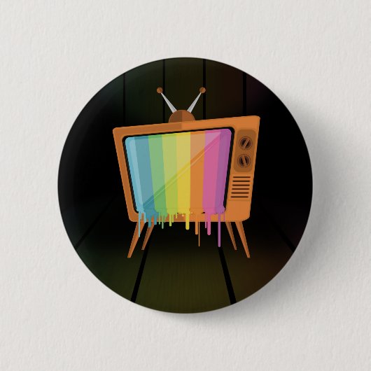 Regenboogtelevisie Ronde Button 5,7 Cm (Voorkant)
