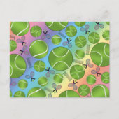 Regenboogtenballen, rackets en netten briefkaart (Voorkant)