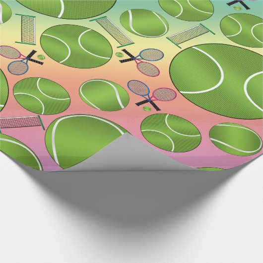 Regenboogtenballen, rackets en netten cadeaupapier (Hoek)