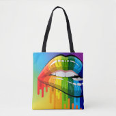 Regenboogterugkerende canvas tas (Voorkant)