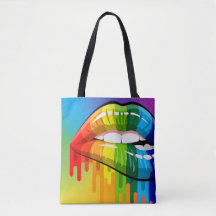 Regenboogterugkerende canvas tas