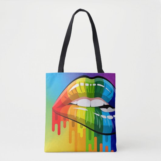 Regenboogterugkerende canvas tas (Voorkant)