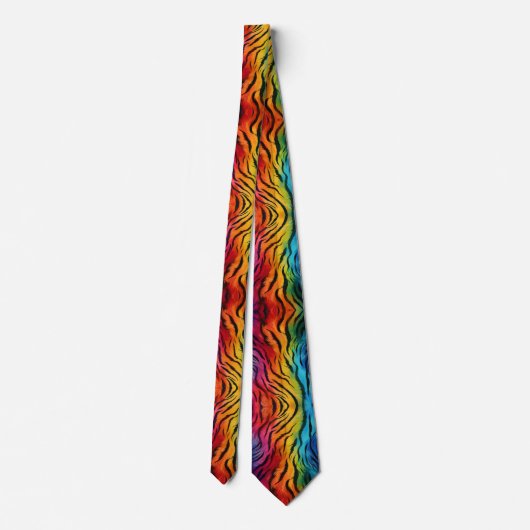regenboogtijgerstreep stropdas (Achterkant)