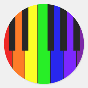 Regenboogtoetsenbord Ronde Sticker