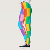 Regenboogtreden Kleurenblok Leggings – Vetgedrukte (Links)