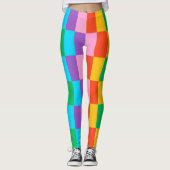 Regenboogtreden Kleurenblok Leggings – Vetgedrukte (Voorkant)