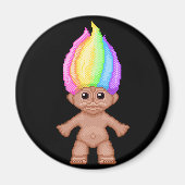 Regenboogtroll, pixelkunst, kawaii, dampgolf, nost magneet (Voorkant)
