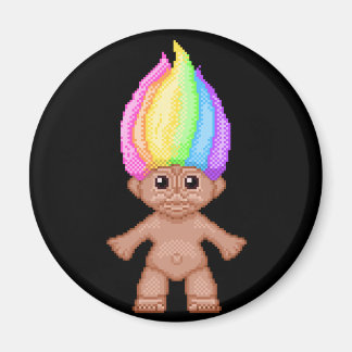 Regenboogtroll, pixelkunst, kawaii, dampgolf, nost magneet