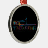 Regenboogtrombone Metalen Ornament (Rechts)