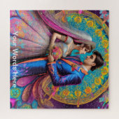 Regenboogtuin Neon Psychedelisch Legpuzzel (Horizontaal)