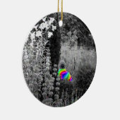 Regenboogtuinbezoeker kerstversiering keramisch ornament (Rechts)