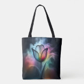 Regenboogtulp met regendruppels tote bag (Achterkant)