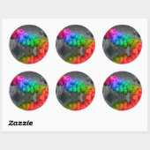 Regenboogtulpen overstroomden JT Ronde Sticker (Vel)