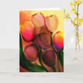 Regenboogtulpen - wenskaart kaart (Gele Bloem)