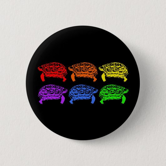 Regenboogturtels Ronde Button 5,7 Cm (Voorkant)
