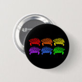 Regenboogturtels Ronde Button 5,7 Cm (Voorkant /achterkant)
