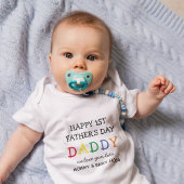 Regenboogtypografie 'Daddy' Eerste Vaderdag Romper