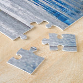 regenbooguiteinde op natte pier legpuzzel (Zijkant)