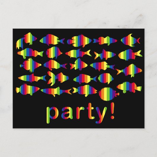 Regenbooguitnodiging Briefkaart (Voorkant)
