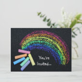 Regenbooguitnodiging Kaart (Staand voorkant)