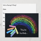 Regenbooguitnodiging Kaart (Voorkant / Achterkant)