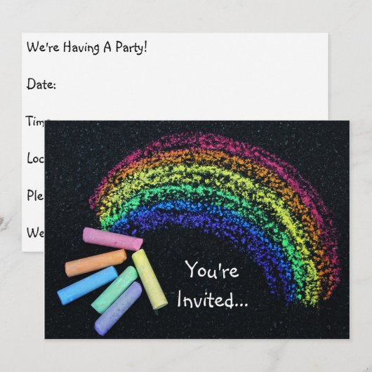 Regenbooguitnodiging Kaart (Voorkant / Achterkant)