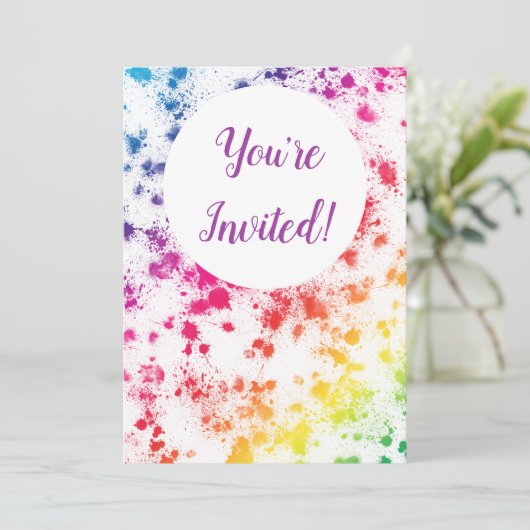 Regenbooguitnodiging Kaart (Staand voorkant)