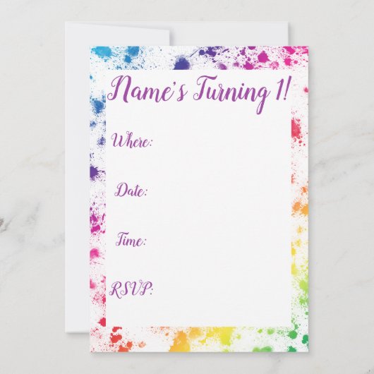 Regenbooguitnodiging Kaart (Achterkant)