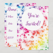 Regenbooguitnodiging Kaart (Voorkant / Achterkant)