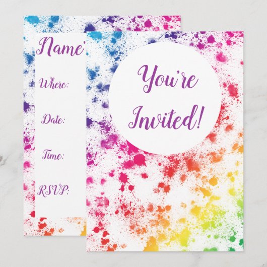 Regenbooguitnodiging Kaart (Voorkant / Achterkant)