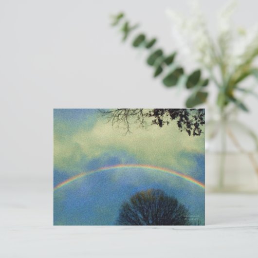 regenbooguitnodiging met suerstijl kaart (Staand voorkant)