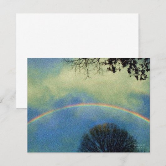 regenbooguitnodiging met suerstijl kaart (Voorkant / Achterkant)